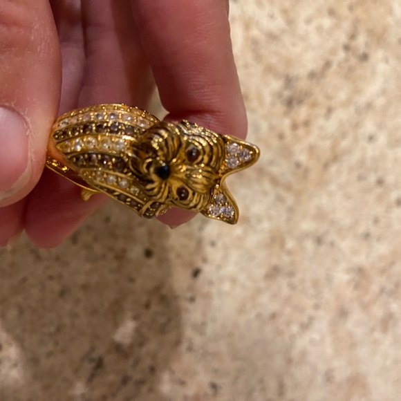 BRADFORD EXCHANGE I LOVE MY YORKIE CZ RING - Picture 3 of 4